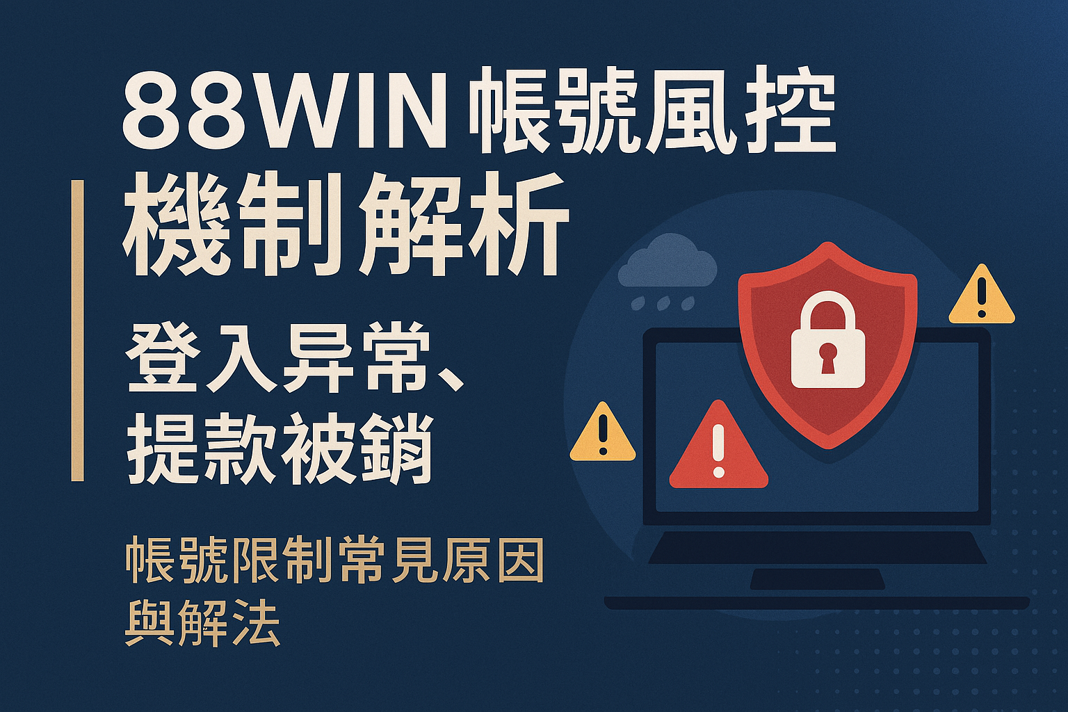 📘 88WIN 帳號風控機制解析｜登入異常、提款被鎖、帳號限制常見原因與解法（2025最新版）