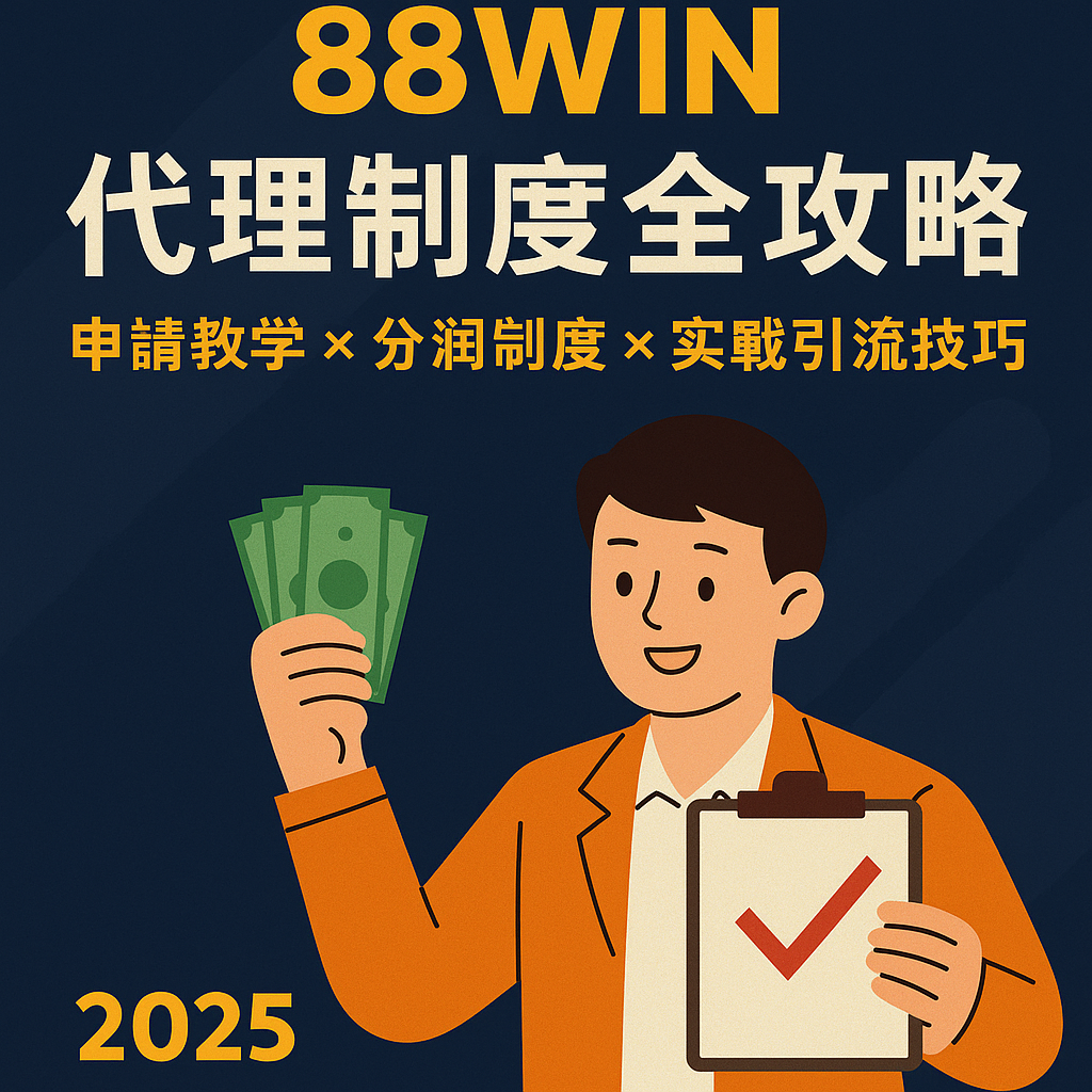 📚《88WIN 代理制度全攻略｜申請教學 × 分潤制度 × 實戰引流技巧（2025）》