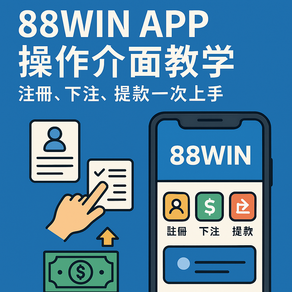 📱 88WIN APP 操作介面教學|註冊、下注、提款一次上手(2025最新版)