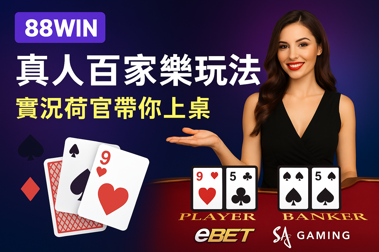 🎲【88WIN 真人遊戲玩法介紹】百家樂、龍虎、輪盤、骰寶、炸金花一次看懂！