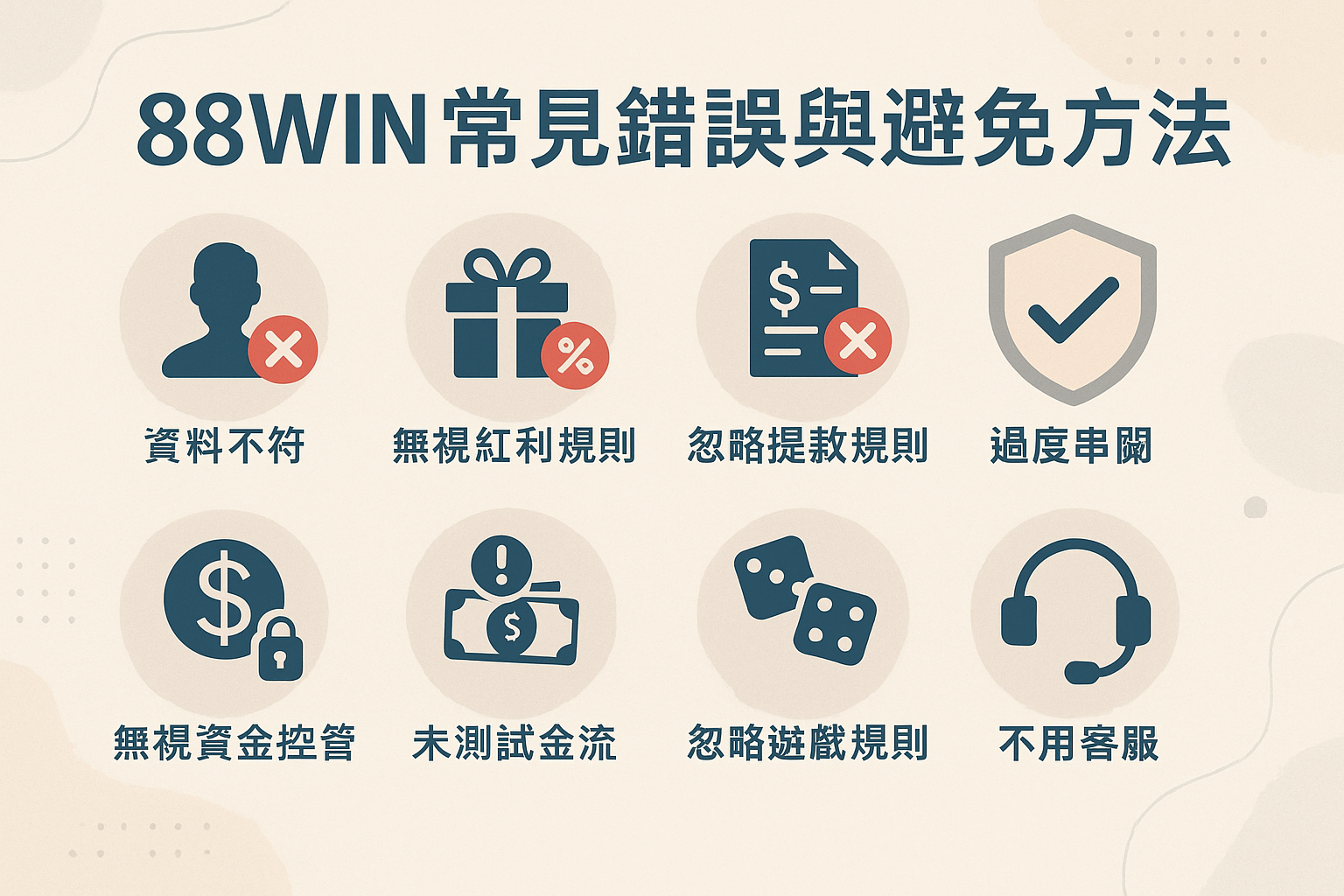 88WIN 新手常見錯誤與避免方法對照表