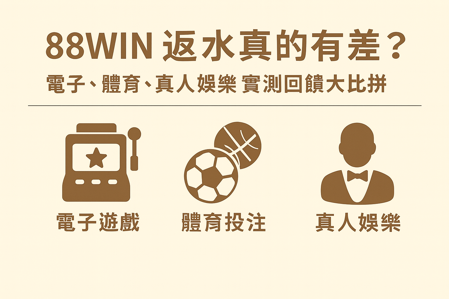 88WIN 返水真的有差嗎？｜電子、體育、真人娛樂實測回饋大比拼