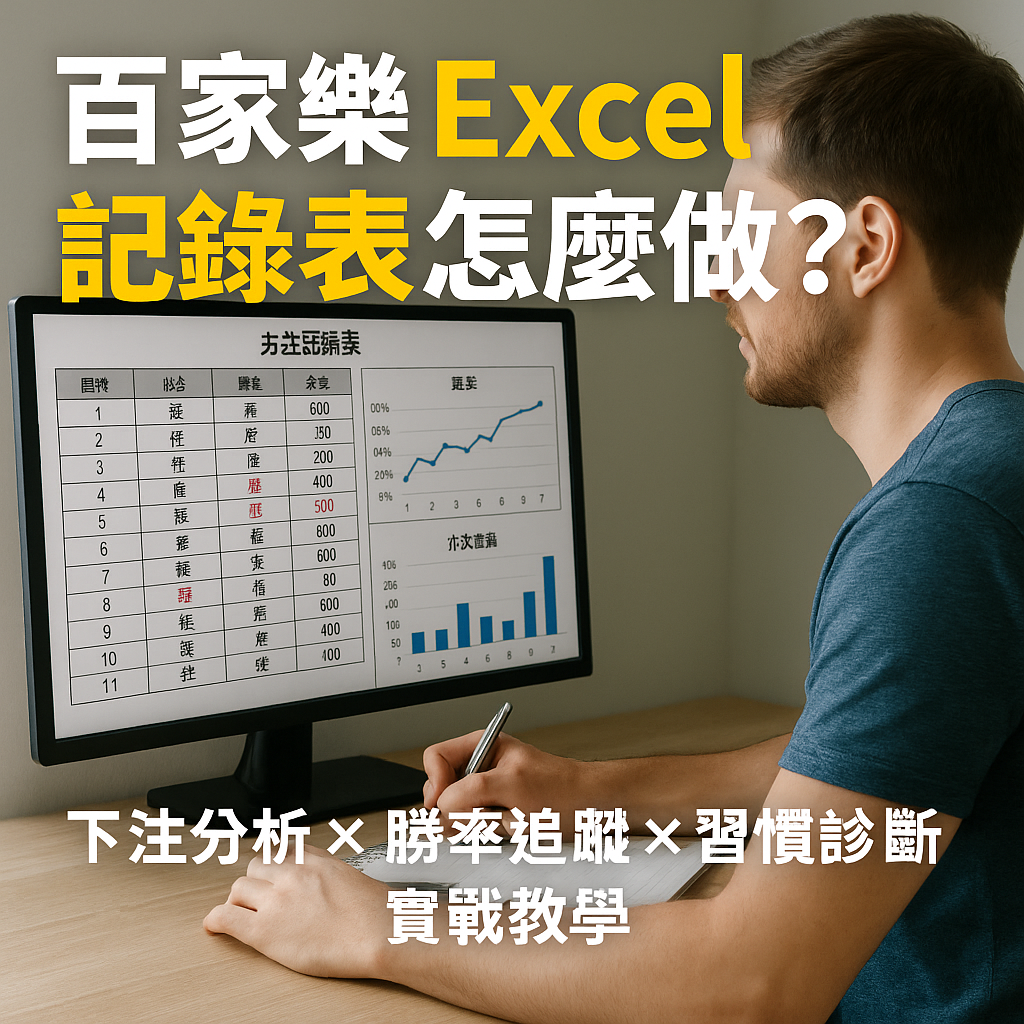 🎯【百家樂 Excel 記錄表怎麼做？】下注分析 × 勝率追蹤 × 習慣診斷實戰教學