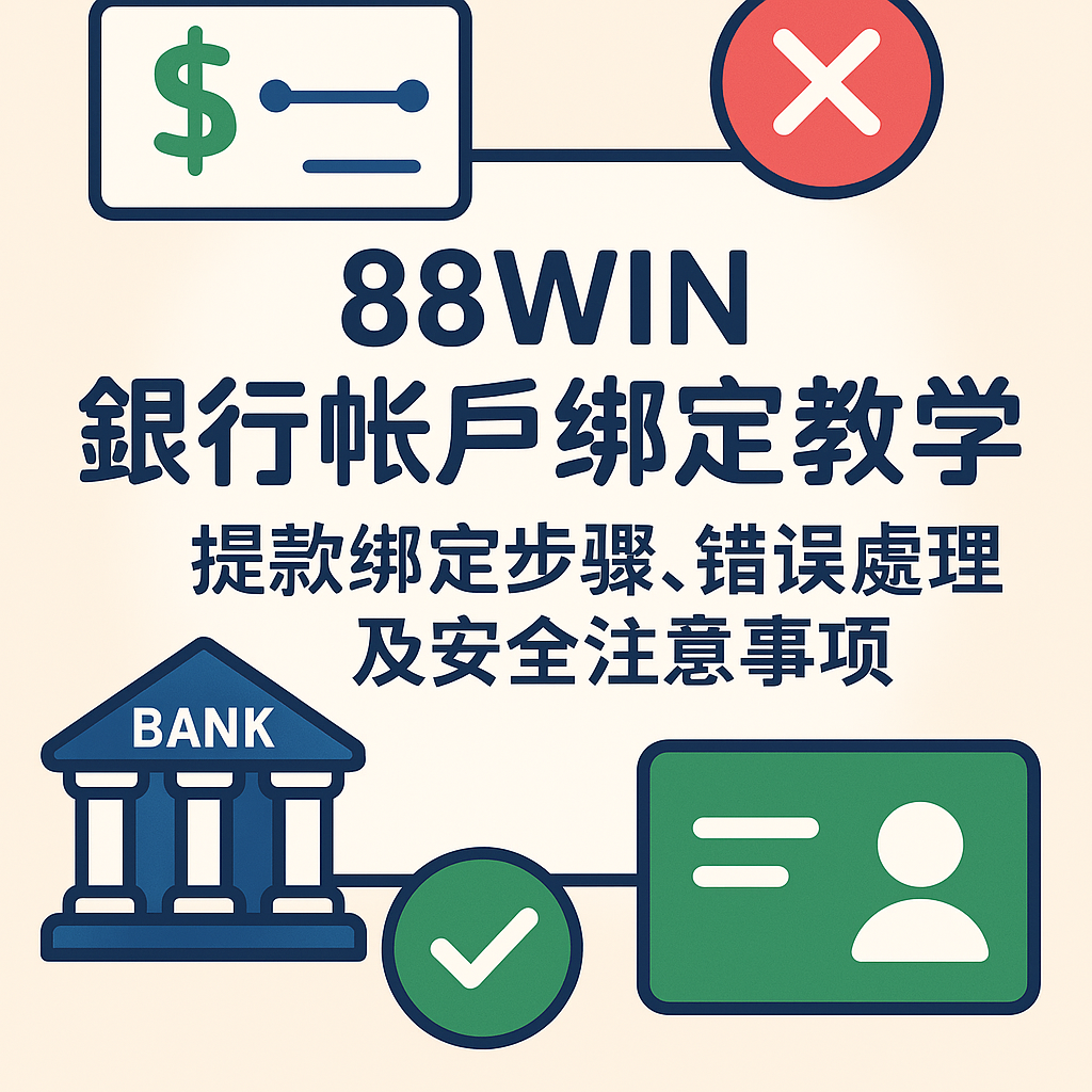 📘 88WIN 銀行帳戶綁定教學｜提款綁定步驟、錯誤處理與安全注意事項（2025最新版）