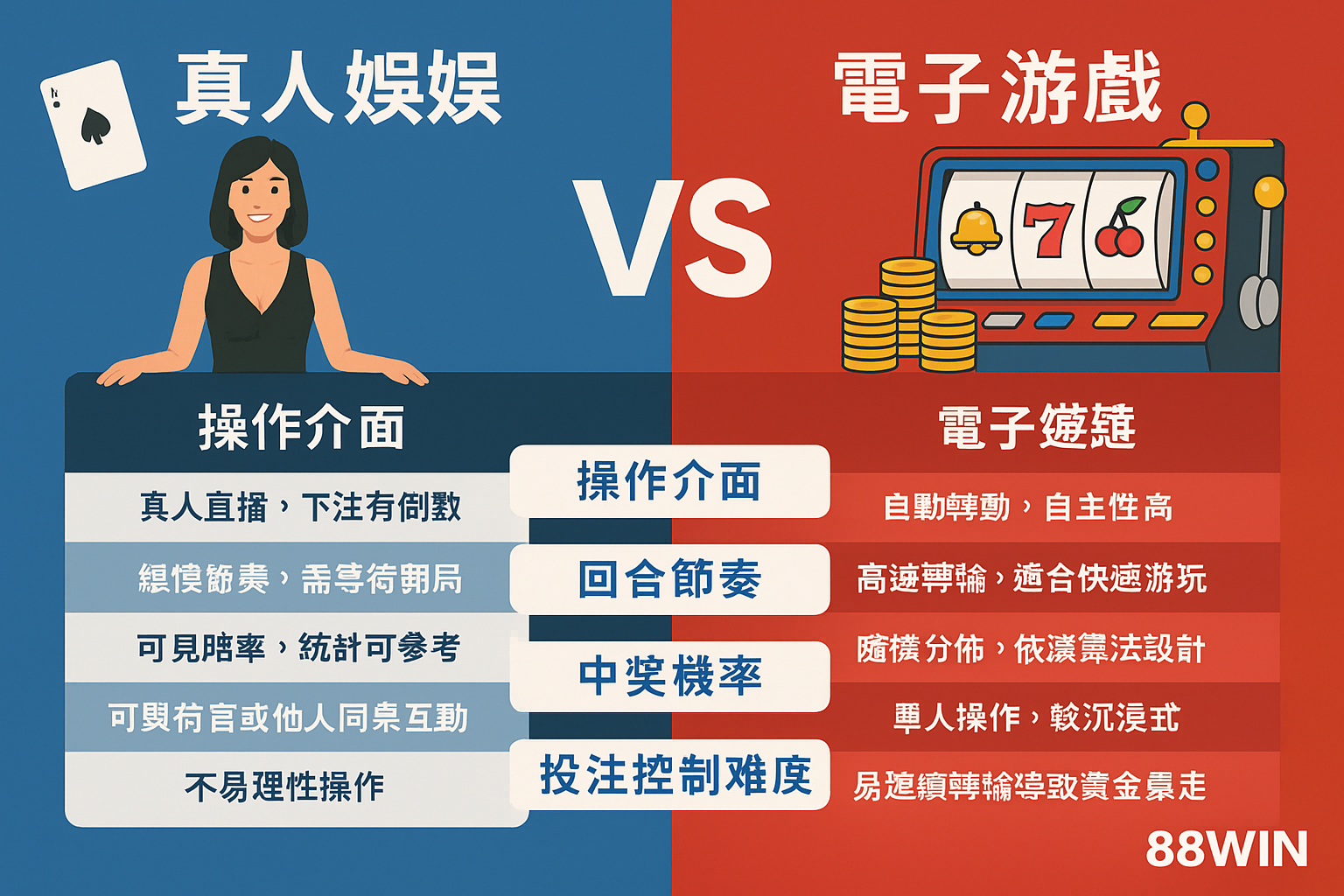 ✅ 🧾 真人娛樂 vs 電子遊戲：哪種玩法更適合你？5 大比較全面解析